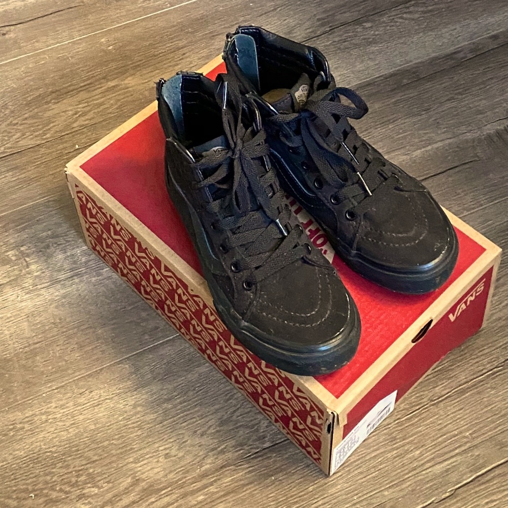 Black High Top Vans Size 3 Kids
